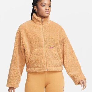 NWOT NIKE Sportswear Swoosh Sherpa Fleece Teddy Jacket CU6639 Sz XS